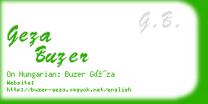 geza buzer business card